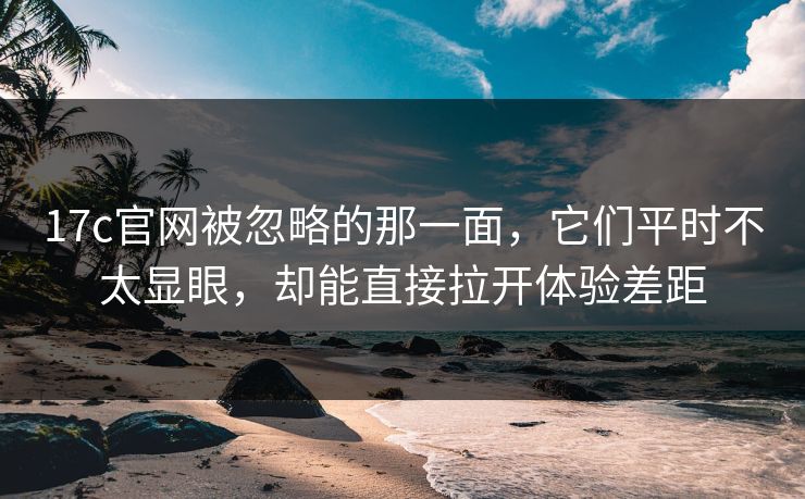 17c官网被忽略的那一面，它们平时不太显眼，却能直接拉开体验差距