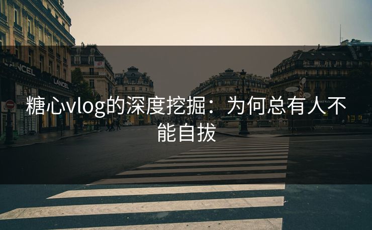 糖心vlog的深度挖掘：为何总有人不能自拔  第1张