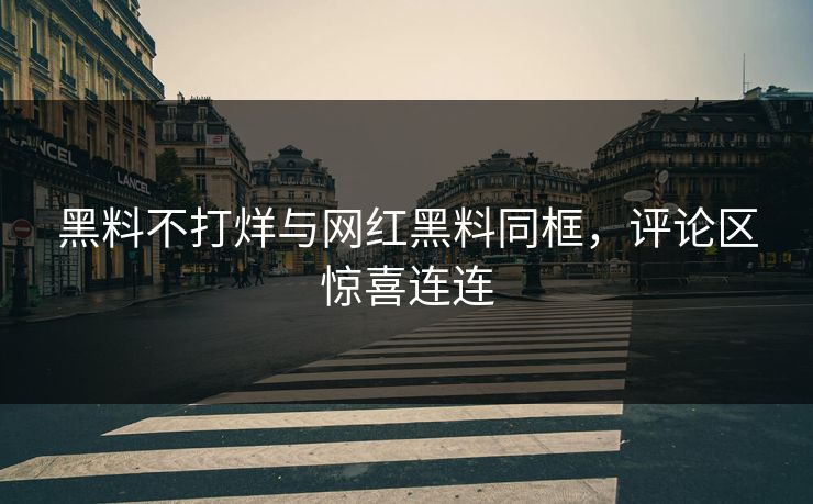 黑料不打烊与网红黑料同框，评论区惊喜连连  第1张