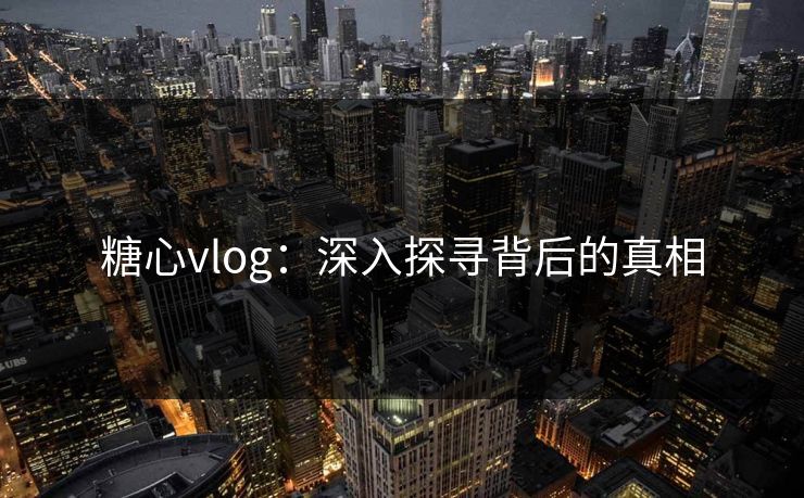 糖心vlog：深入探寻背后的真相  第1张