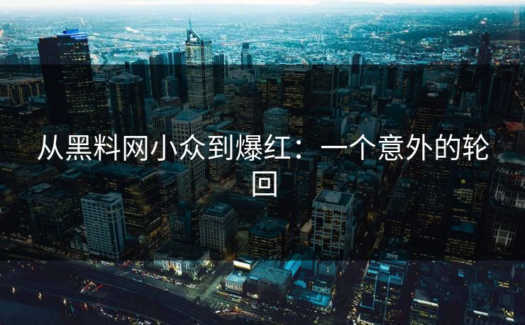 从黑料网小众到爆红:一个意外的轮回 从黑料网小众到爆红:一个意外的轮回